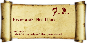 Francsek Meliton névjegykártya